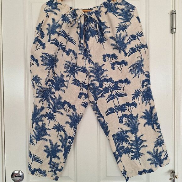 Jamaica Bay 100% Linen Women's Tropical Hawaiian capri size XLP - Picture 1 of 7